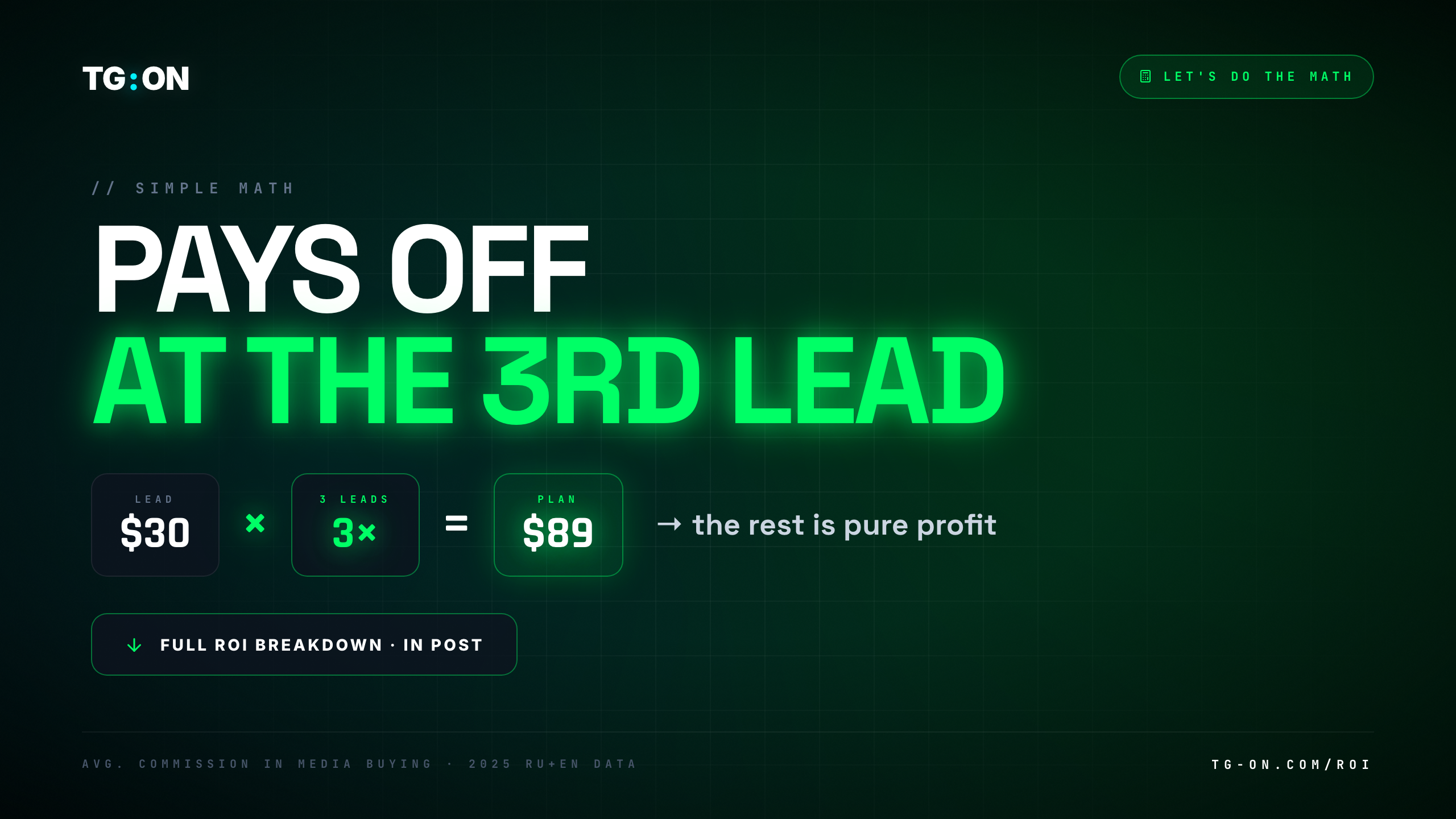 Pays off at the 3rd lead