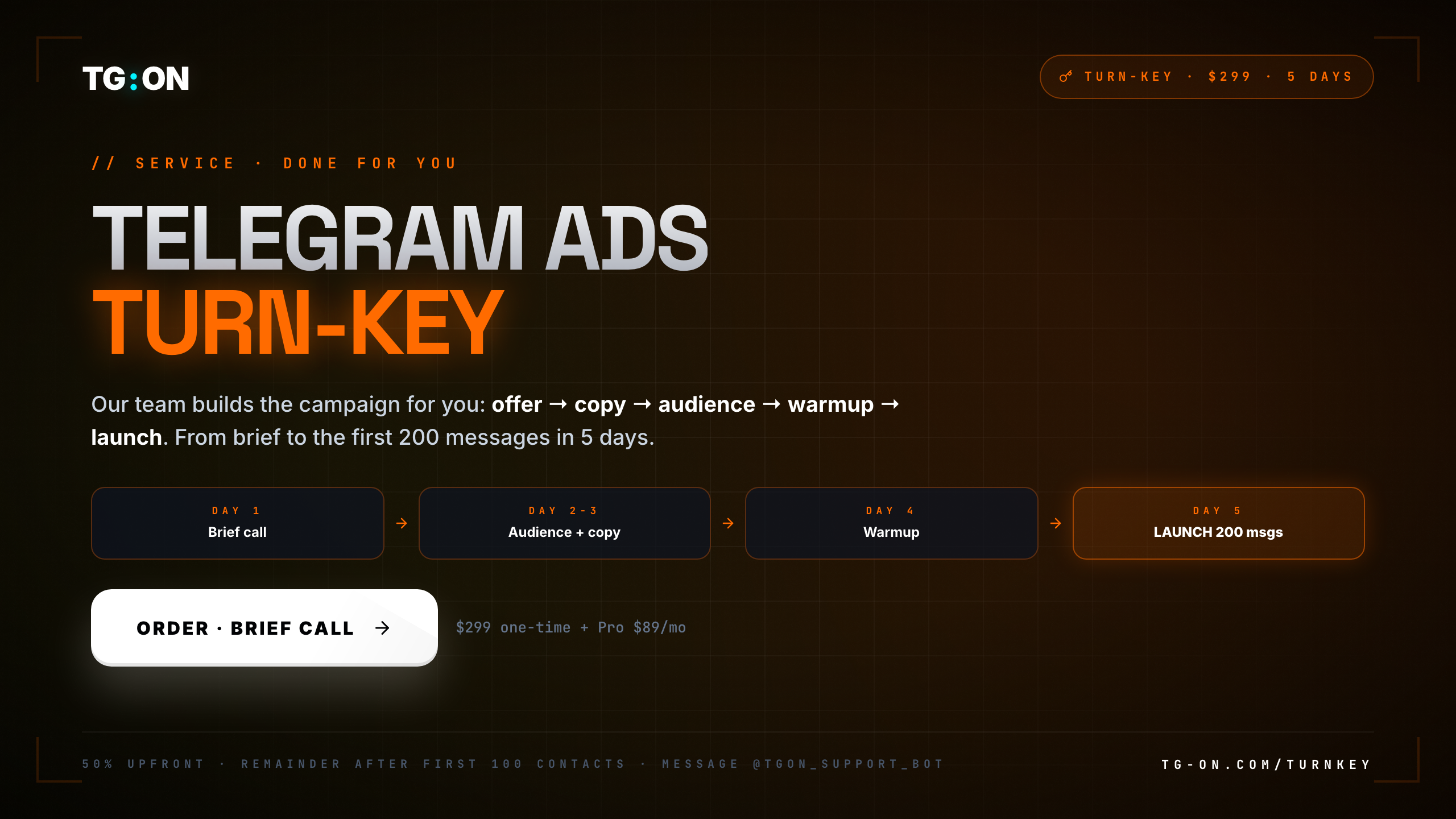 Turn-key Telegram ads: our team creates them for you